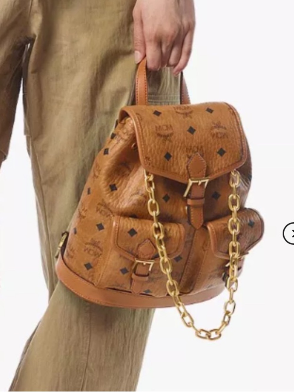 MCM Cognac Visetos Mini Backpack with Gold Chain Detail
Authentic sample - Picture 7 of 17